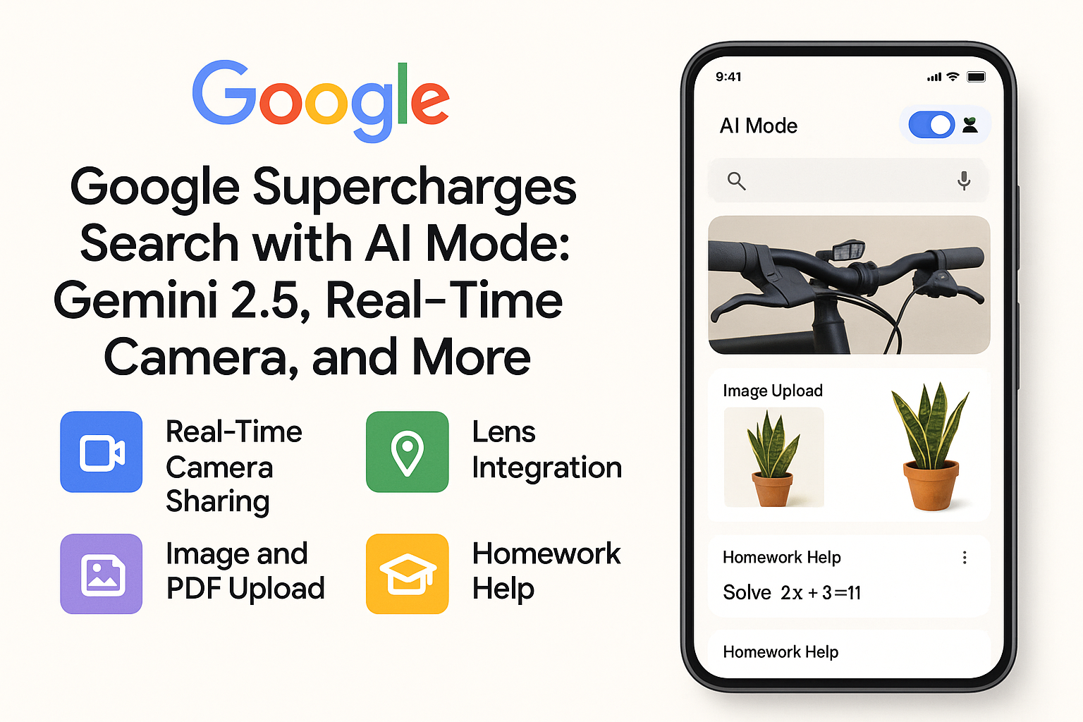 Google Supercharges Search with AI Mode Gemini 2.5, Real-Time Camera, and More