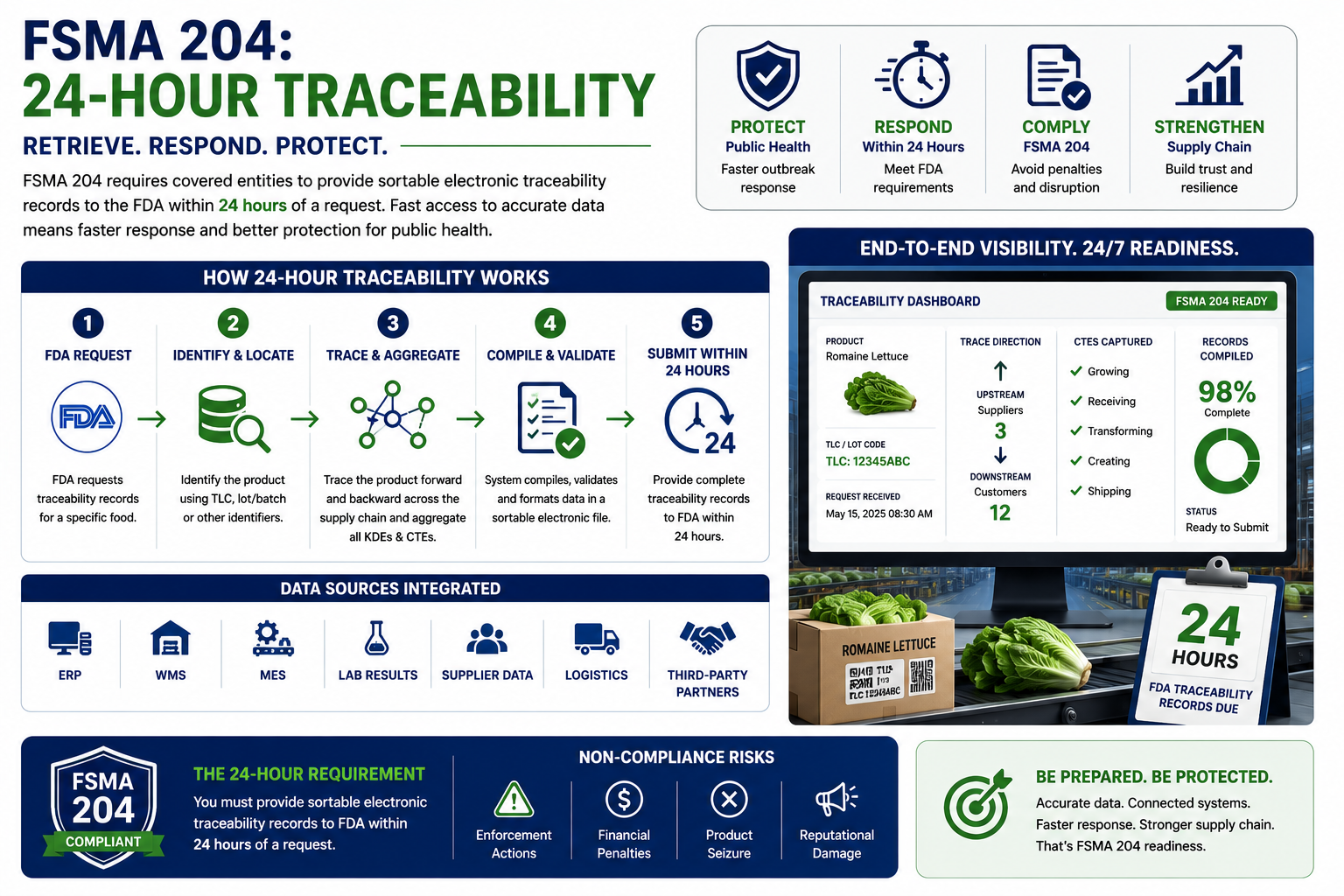 FSMA 204 24-Hour Traceability — Retrieve, Respond, Protect