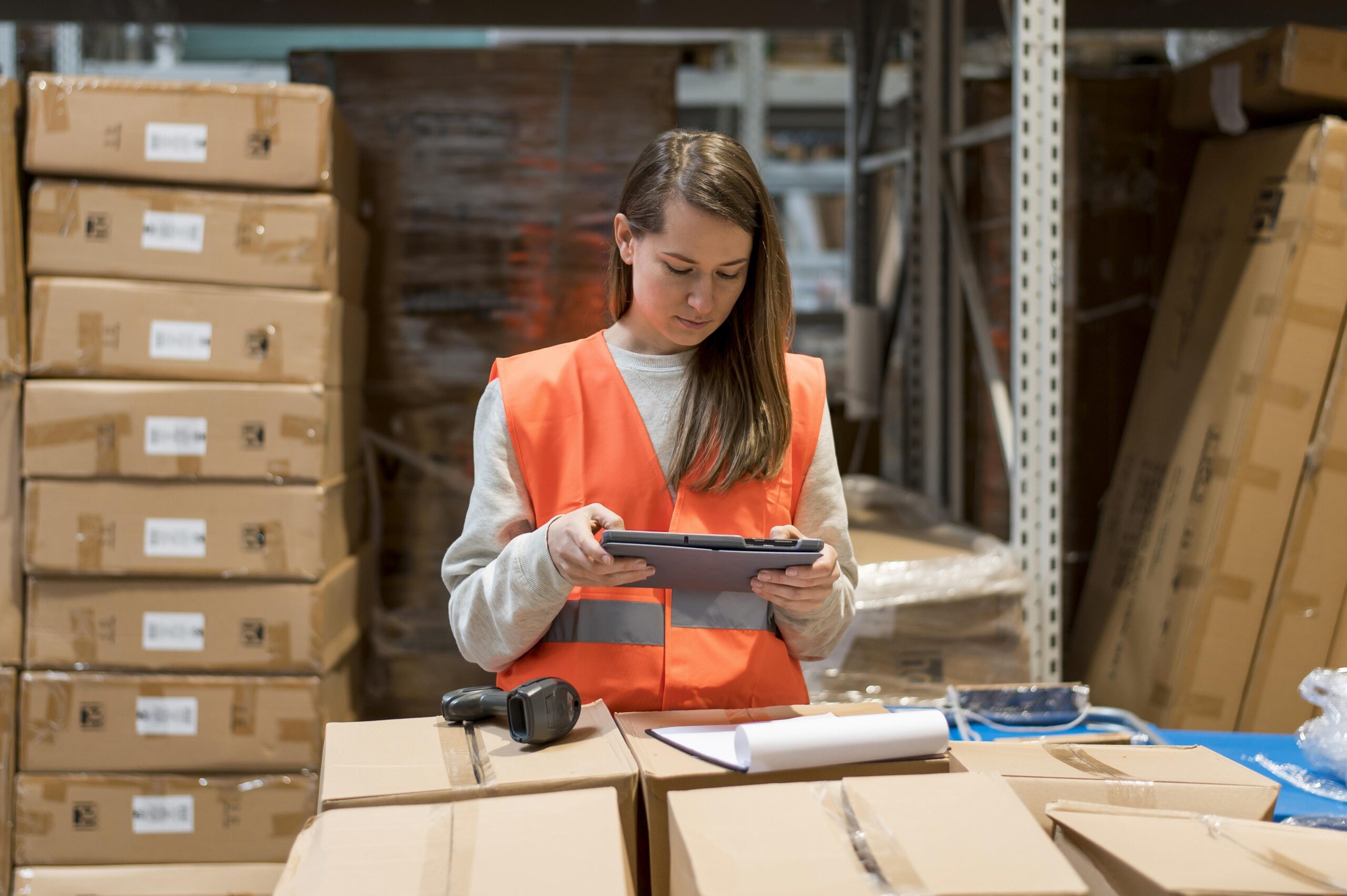 Operator executing a work order on a shop floor tablet