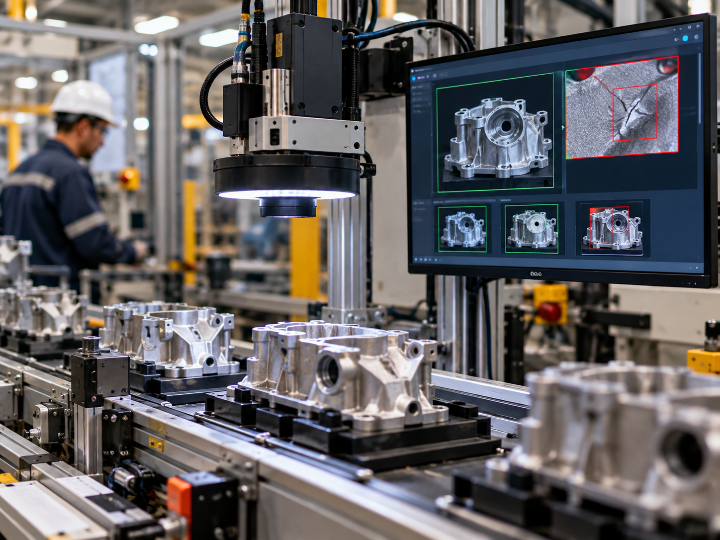Computer vision inspecting welded joints and painted surfaces at line speed