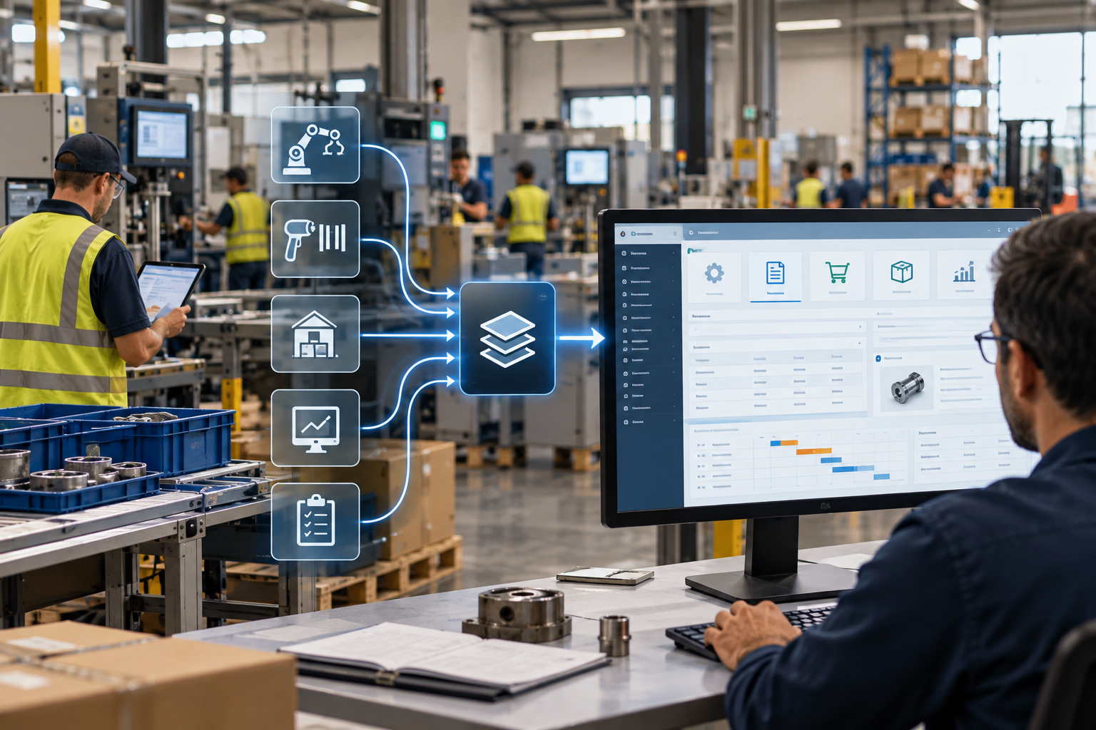 Custom warehouse execution layer built around the ERP rather than a separate WMS