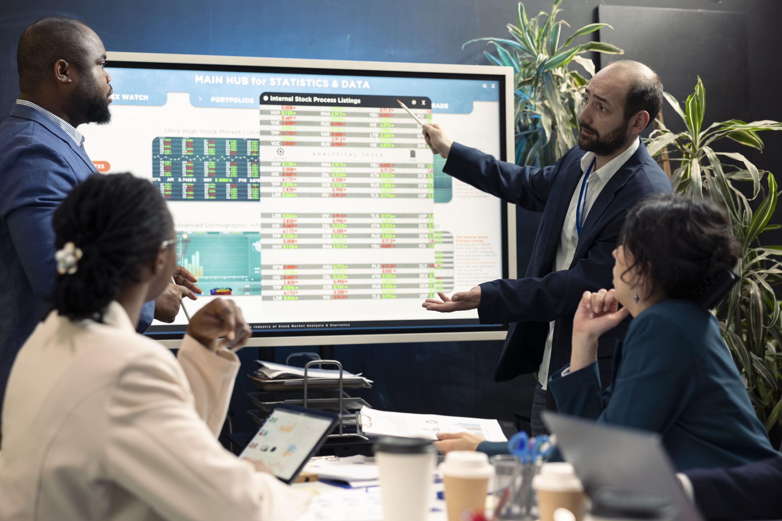 Chemical engineer and operations specialists reviewing plant workflows